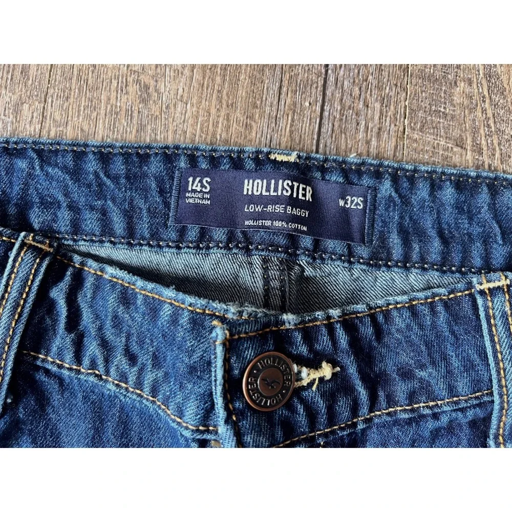 Hollister medium wash Low rise baggy jeans‎ size 14S NWT